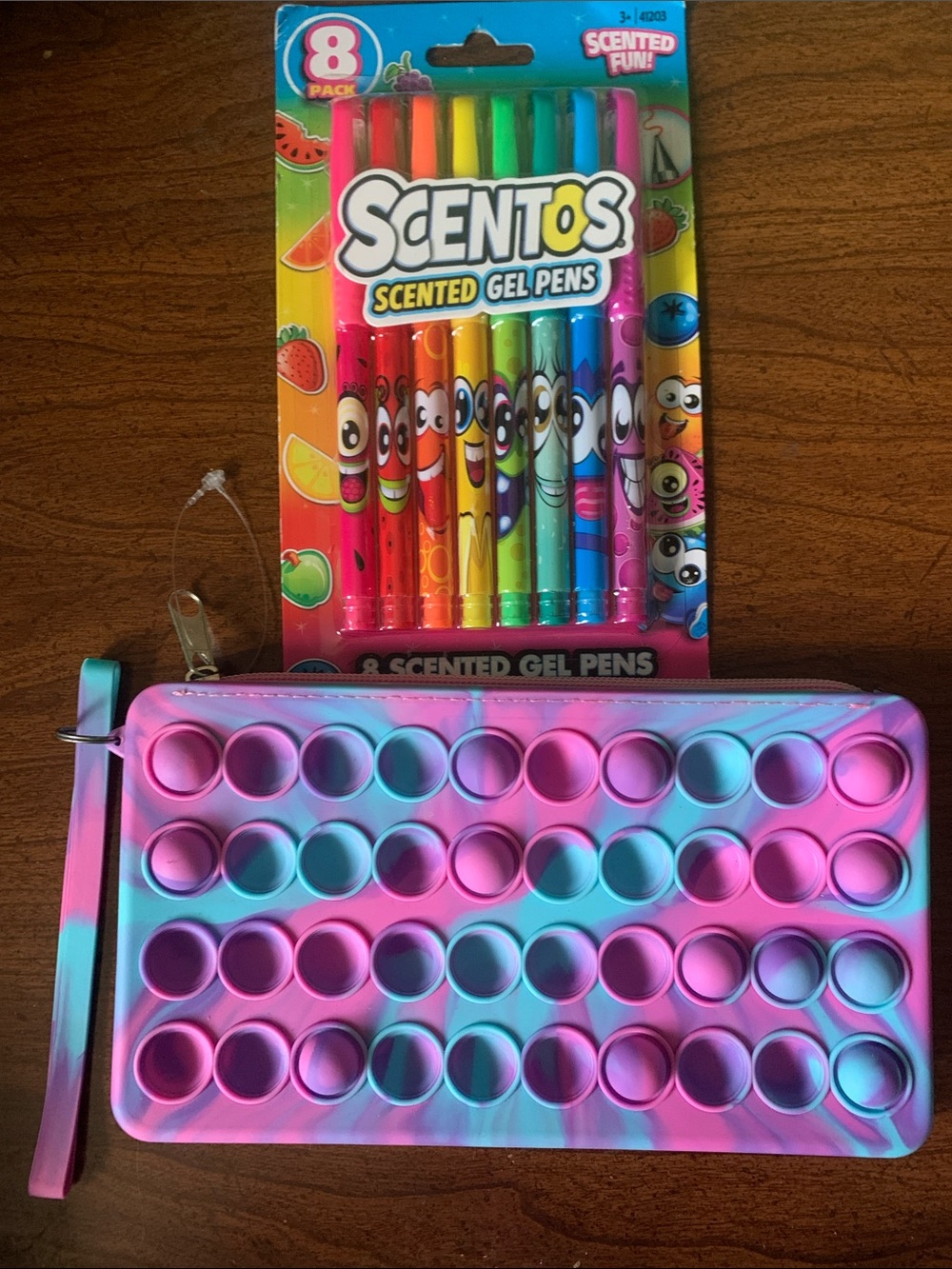 It’s bundle time! NWOT Ties Dye Fidget Bag and Scented Gel Pen Set